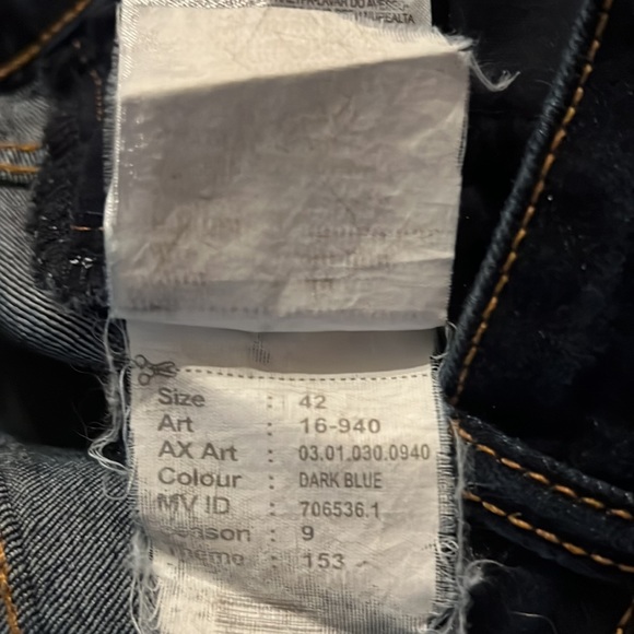 AMISU Jeans Dark Blue Wash Cuffed Stretch Shorts size EU 42 or Waist 32 - Picture 5 of 8